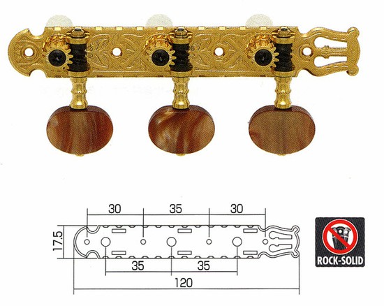 Gotoh35G1600 クラシックギターペグ ゴールド仕上げの画像