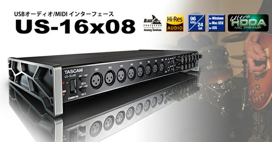 TASCAMオーディオMIDIインターフェイス/マイクプリアンプ US-16x08の画像