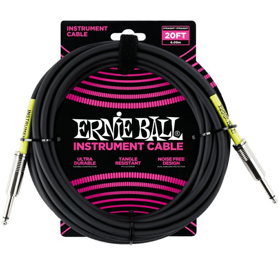 ErnieBall20' STRAIGHT / STRAIGHT INSTRUMENT CABLE - BLACKの画像