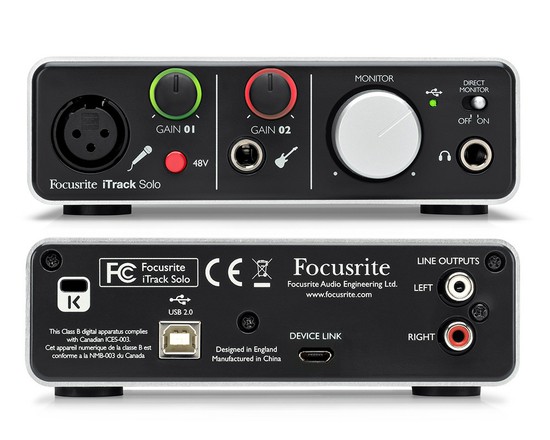 FocusriteiTrack Solo iPad/Mac/PC USBオーディオインターフェイスの画像