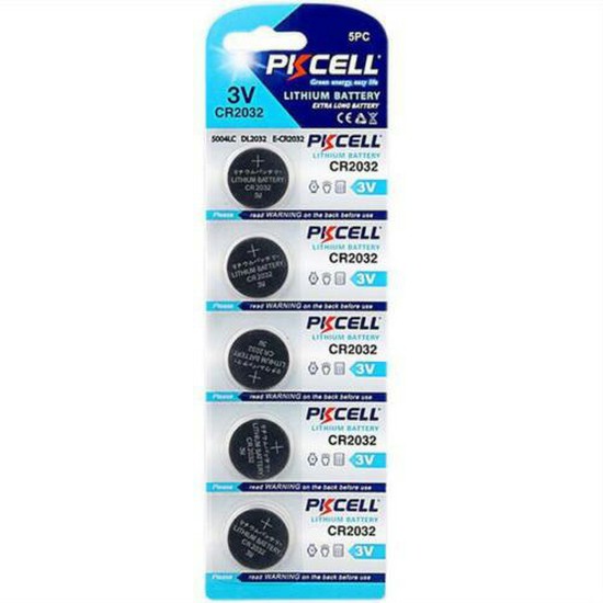 PKCELLリチュウムボタン電池CR2032 5個パックの画像