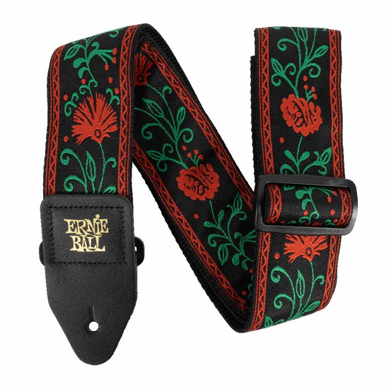 ErnieBallクラシック ジャカード ギター ストラップ/ベース ストラップ - WESTERN ROSEの画像