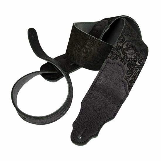 FranklinEmbossed Suede Guitar Strap FSSE-BK-BKの画像
