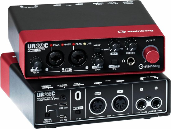 steinbergUSB3.0 オーディオインターフェイス 32bit/192kHz レッド UR22C RDの画像